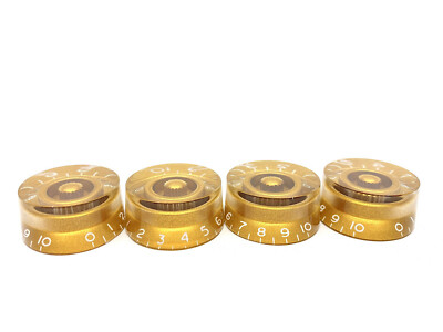 Speed Knobs - Set of 4 - Fit USA Split Shaft Guitars - Gold