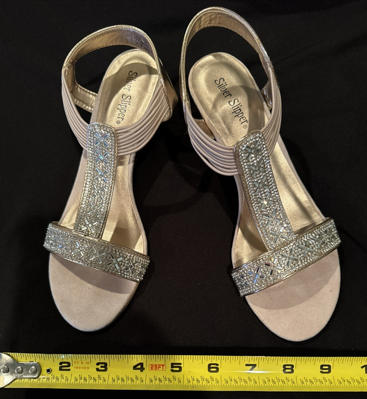 PANTOFOLA D’ORO PANTOFOLE ORO DONNA BLING SILVER STRASS TRASPARENTI SCARPE TAGLIA 7 5 OTTIMO PREZZO