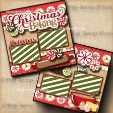 CHRISTMAS BAKING premade scrapbook paper piecing layout cookies DIGISCRAP A0138