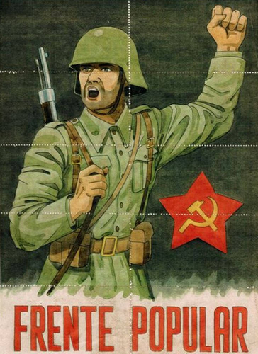 ¡CARTELES COMUNISTAS DE LA SEGUNDA GUERRA MUNDIAL en la parte posterior de HOJAS DE RACIÓN DE GUERRA CIVIL ESPAÑOLA! COMPRA 3 GET 4 - Imagen 2 de 4