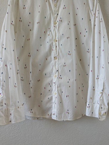 Bonobos Mens XL Skiers Print White Button Down Long Sleeve Slim Fit Shirt - Picture 8 of 16