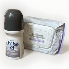 Avon On Duty 24 Hours Roll-On Deodorant  Deodorant Wipes Set 75ml 2.6 fl oz New