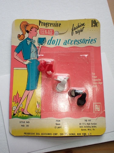 Vintage Progressive Teen-Age Barbie Clone Doll 3 Pair Open Toe Heels NIP