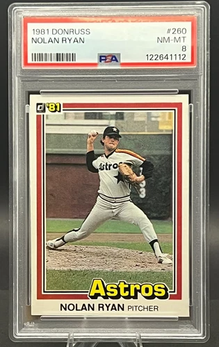 Nolan Ryan 1981 Donruss #260 - Graded PSA 8 NM-MT