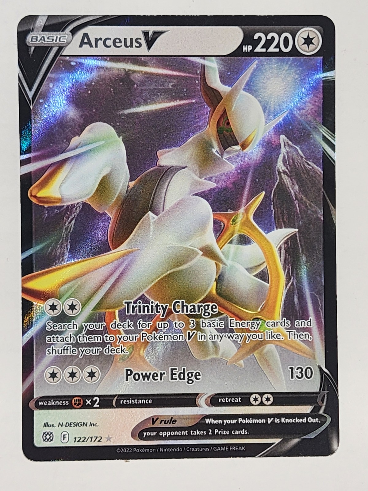 Arceus V 122/172 Ultra Rare Holo Foil Pokemon Card Brilliant Stars NM/LP