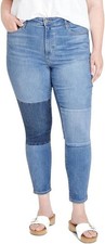 Universal Thread Skinny Jeans Patchwork Design Women Size 8/29R Blue High Rise