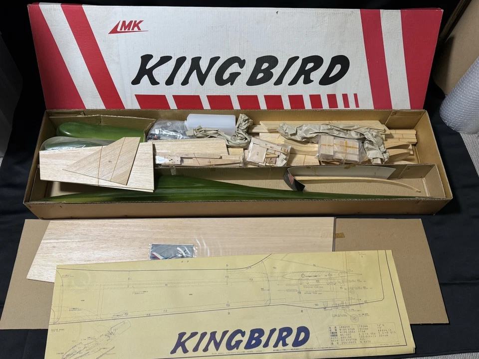 MK Kato KINGBIRD 120 F3A Pattern plane Kit 2 wheels wing Vintage Made in Japan - Image 3 of 4