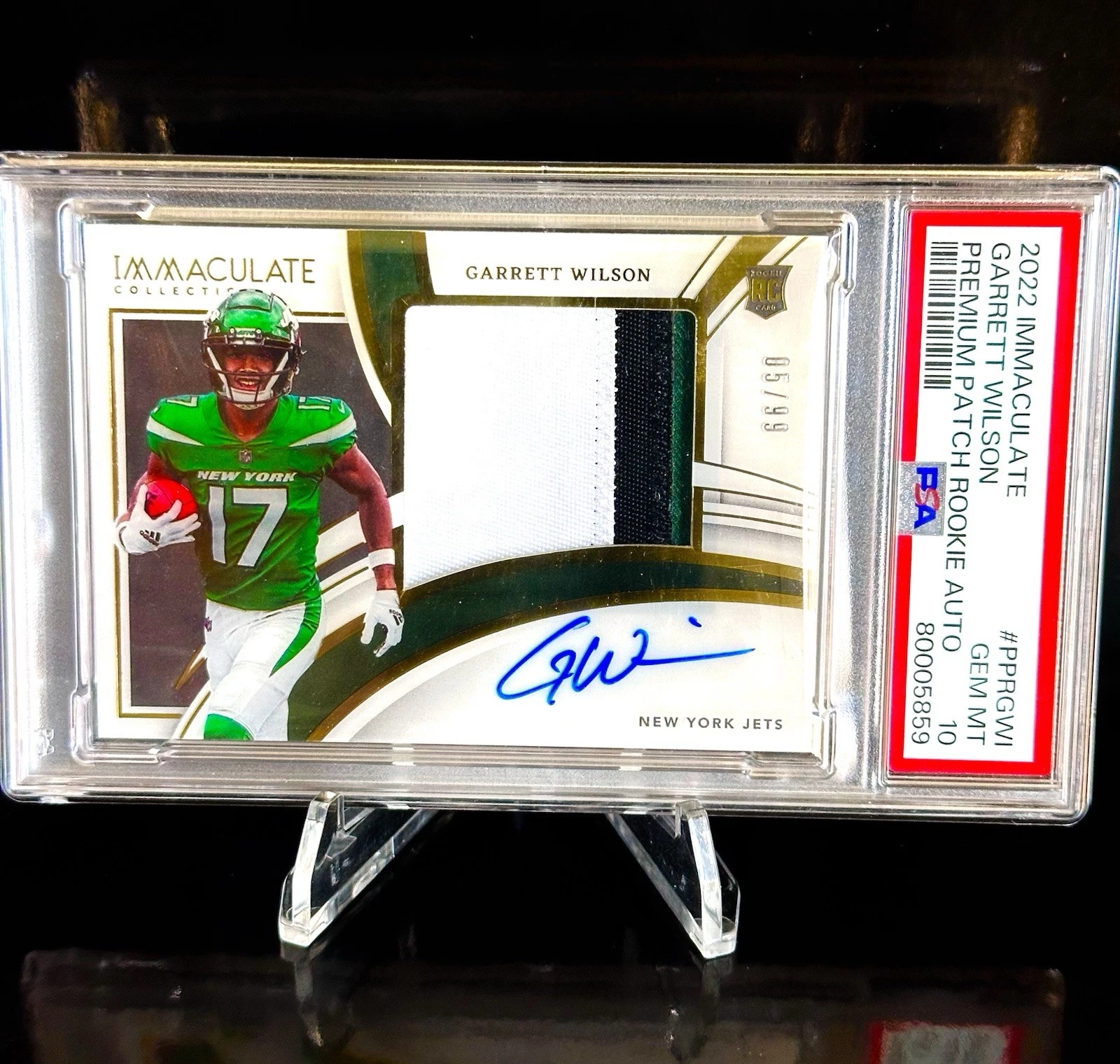 Garrett Wilson Panini Immaculate Collection Premium Patch Rookie Autographs #PPRGWI Base