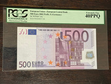 500 EURO Banknote 2002 EUROPEAN UNION (GERMANY) Duisenburg 40 PPQ RARE