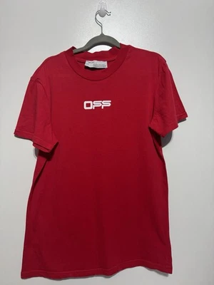 t-Shirt Off White Rouge Taille Xxl Vintage En Superbe État - Photo 1/4