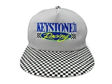 Vintage Keystone Racing Hat 90s NASCAR Cap Beer Light Checkered Wally Dallenbach