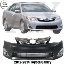 Front Bumper Cover Fascia & Grille Assembly Kit For 2012-2014 Toyota Camry
