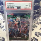 2024 Panini Prizm - Fireworks Drake Maye #22 Green Ice Prizm (RC) PSA 10
