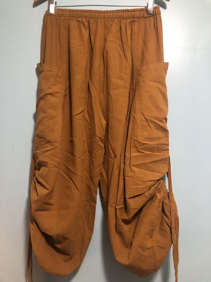 Pantalones Cortos Capris Convertibles OS Lino Meditación Bohemia Harén Foto 4 de 4