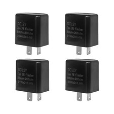 2 Pin LED Electronic Flasher Relay, 4 Pack 12V Speed Adjustable Flasher Relay...