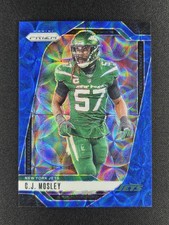 C.J. Mosley 2024 Panini Prizm FOTL Blue Scope Prizm 14/14 #227 JETS
