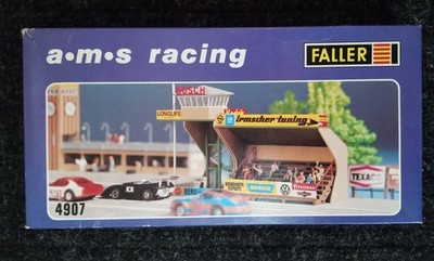 Vtg Faller HO AMS Racing Grandstand w Announcer Tower Slot Car Scenery MIB 4907
