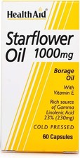 HealthAid Starflower Oil 1000mg (23% GLA) - 60 Capsules (Packing May vary).