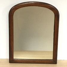 Antique Wood Surround Arch Mirror Wall Hanging Originally Dressing Table 45x35cm