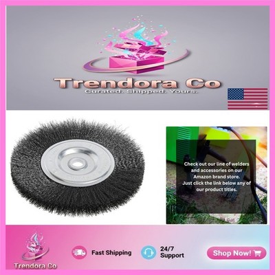 Versatile 6'' Wire Brush, 1/2-5/8 Arbor, Fine Crimped Bristles for Surface Prep
