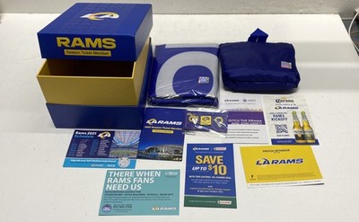 NFL Football Los Angeles Rams 2021 Season Ticket Member Kit Flag Pins Bag Lot