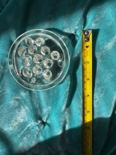 Vintage 10 Hole Clear Glass Flower Frog - Floral Arrangement