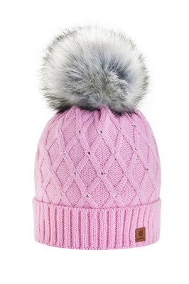 morefaz Wurm Winter Strickmütze Mütze Damen Kristalle Kiesel mit Große Bomme ...