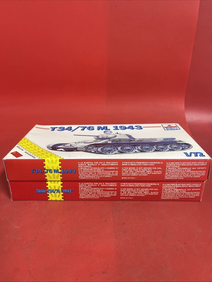 Vintage ESCI T34/76 M & T34/76 Military Army Tank Vehicle Model Kit  1:72 Lot - Image 2 of 4