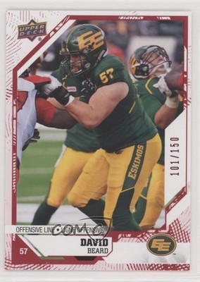 2019 Upper Deck CFL Red 101/150 David Beard #131 0b5