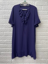 Phase Eight Purple Knee Length Frill Detail Dress Size UK 12