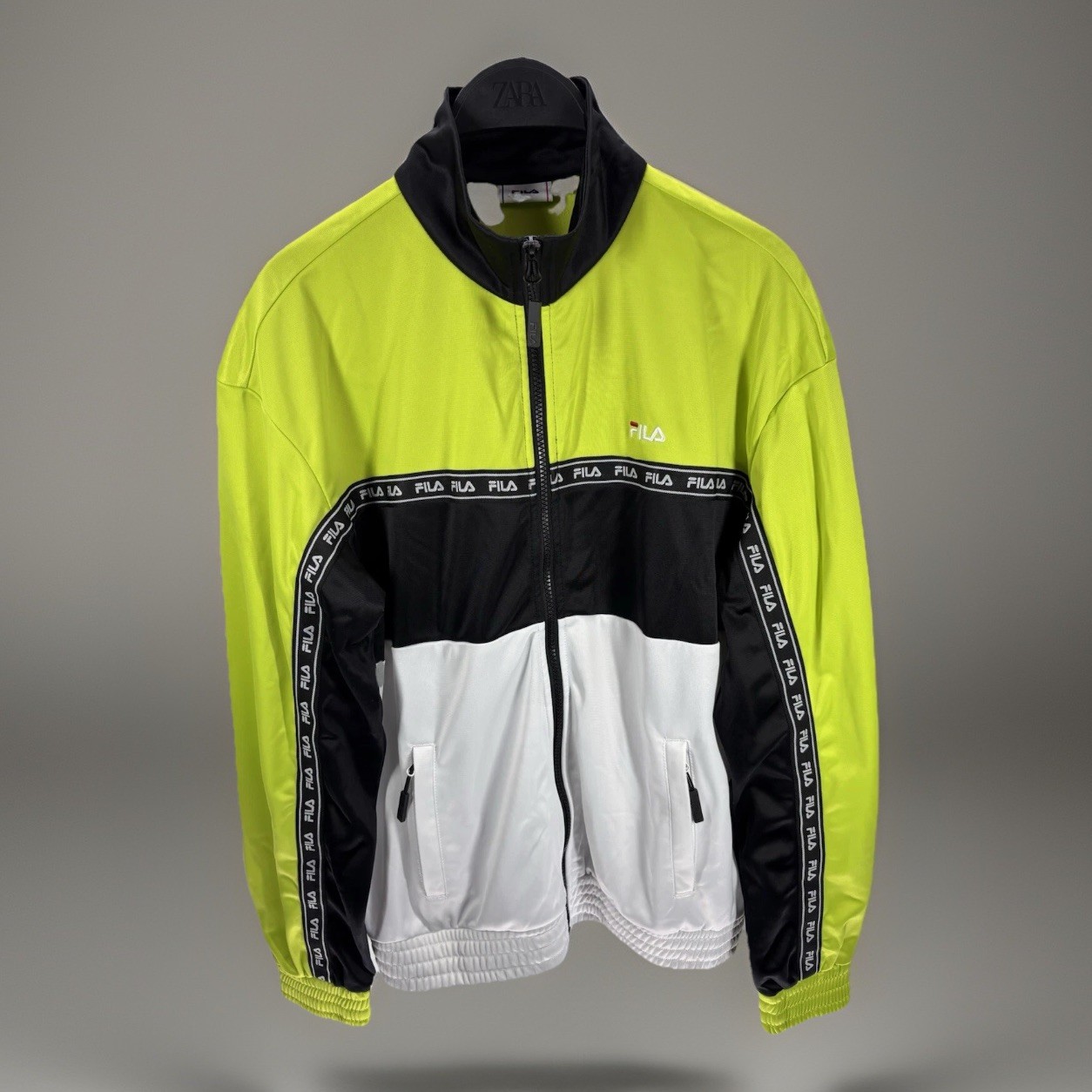 FILA Full Zip Jacket Track Green UK XS Vintage Retro Rare Streetwear Casual