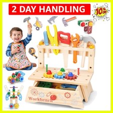 Kids Tool Set, Wooden Toddler Tool Set with Apron, Toddler Tool Bench, Educat...
