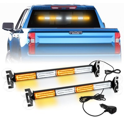 Emergency Strobe Traffic Light Bar Amber White Hazard Dash Trucks ATV 2x17.7''