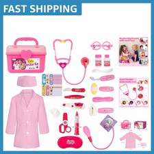 Pink Kids Doctor Toy Set - Comprehensive Pretend Play Medical Kit for Ages 3-5