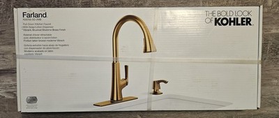 NEW! Kohler Farland (26756-SD-2MB) Kitchen Faucet - Brushed Moderne Brass - Gold