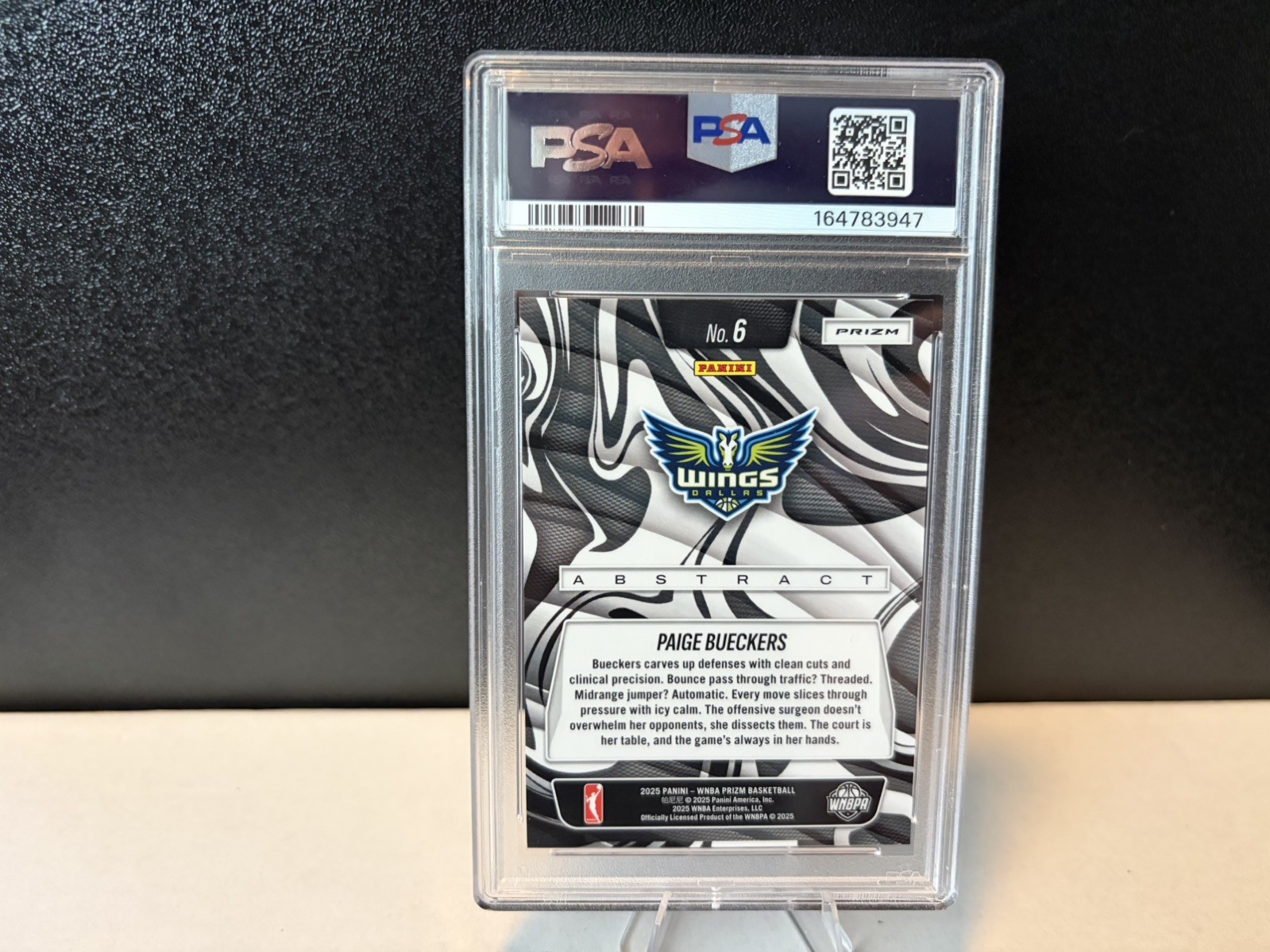 2025 PANINI PRIZM WNBA ABSTRACT #6 PAIGE BUECKERS ROOKIE RC PSA 9 view 2