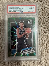 2023-24 Donruss Basketball Victor Wembanyama Holo Green Laser PSA 10 #220 Spurs