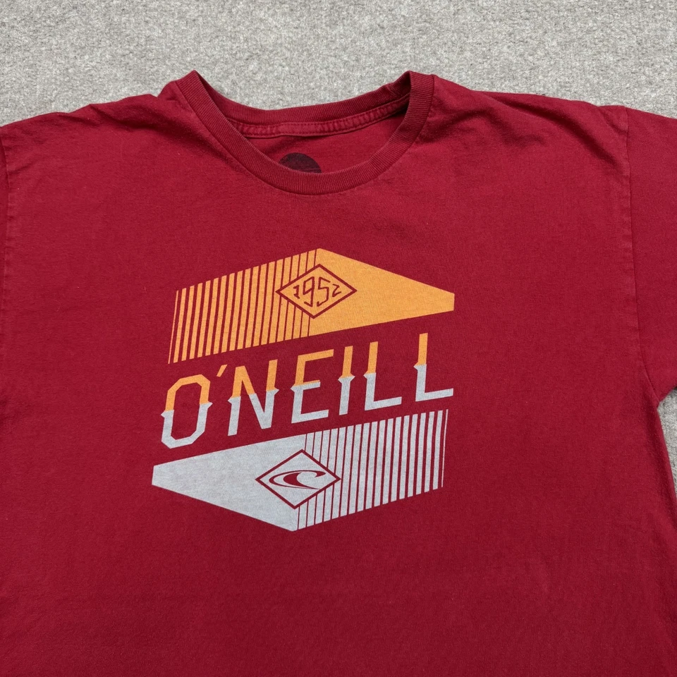 Camisa O'neill Para Hombres Talla L Roja Manga Corta Cuello Redondo Gráfica Camiseta Informal Surfista Foto 4 de 4