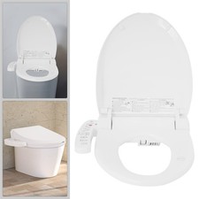 Electric Toilet Bidet Seat w/Cover Smart Intelligent Massage Warm Water Dry