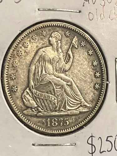 1875 S Seated liberty half dollar AU Priced To Sell Must Read Description