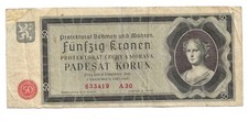 50 Kronen 1940 Ro. 561a (3) B&ouml;hmen und M&auml;hren