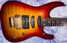 ⚠️1- DAY ONLY Sale! 2001 Grover Jackson Dinky DK-2 Cherry Burst over Flames! 💥