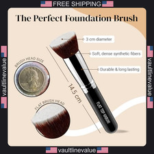 Cepillo base Kabuki tapa plana cepillo de maquillaje sintético denso para polvo líquido