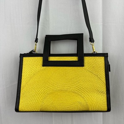 Bayoung Republic Yellow & Black Square Crossbody Bag Purse