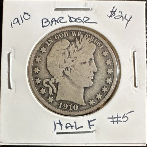 1910 Barber Half Dollar 50C Silver Business Strike Philadelphia Circulated Coin