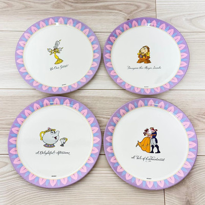 Beauty and the Beast BELLE'S KITCHEN Plate Set 4Pcs Melamine