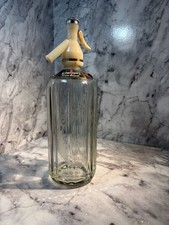 Vintage Retro EtchedSchweppes Soda Syphon - Glass- Bottle - 1950s
