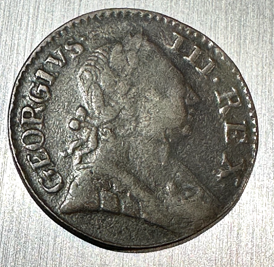 1775 Grã-Bretanha Halfpenny Bom Marrom Muito Bom Grande Cud Die Break KM-601 CHRC - Imagem 2 de 2