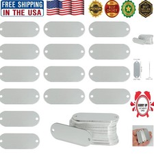 Lightweight Silver Aluminum Blanks for DIY Engraved Number Tags - 25 Pcs