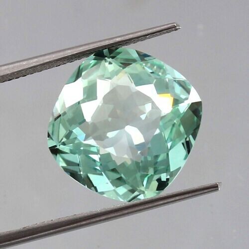 AAA Natural Green Ceylon Parti Sapphire Loose Cushion Gemstone Cut 13.00 Ct - Picture 2 of 4